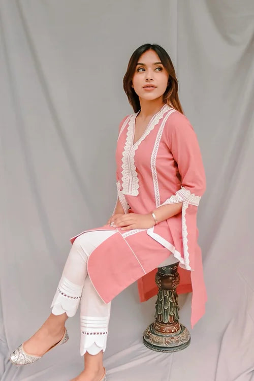 Noor The Pastel Pakistani Style Kurta Set
